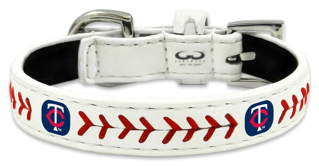 Gamewear Minnesota Twins Classic Leather Baseball Pet Collar Toy Fan Gear MLB Minnesota Twins