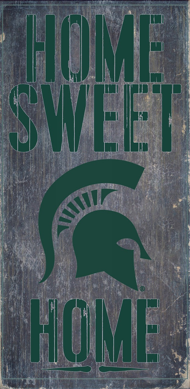Fan Creations Michigan State Spartans Home Sweet Home Wood Sign 6"x12" Fan Gear NCAA Michigan State Spartans
