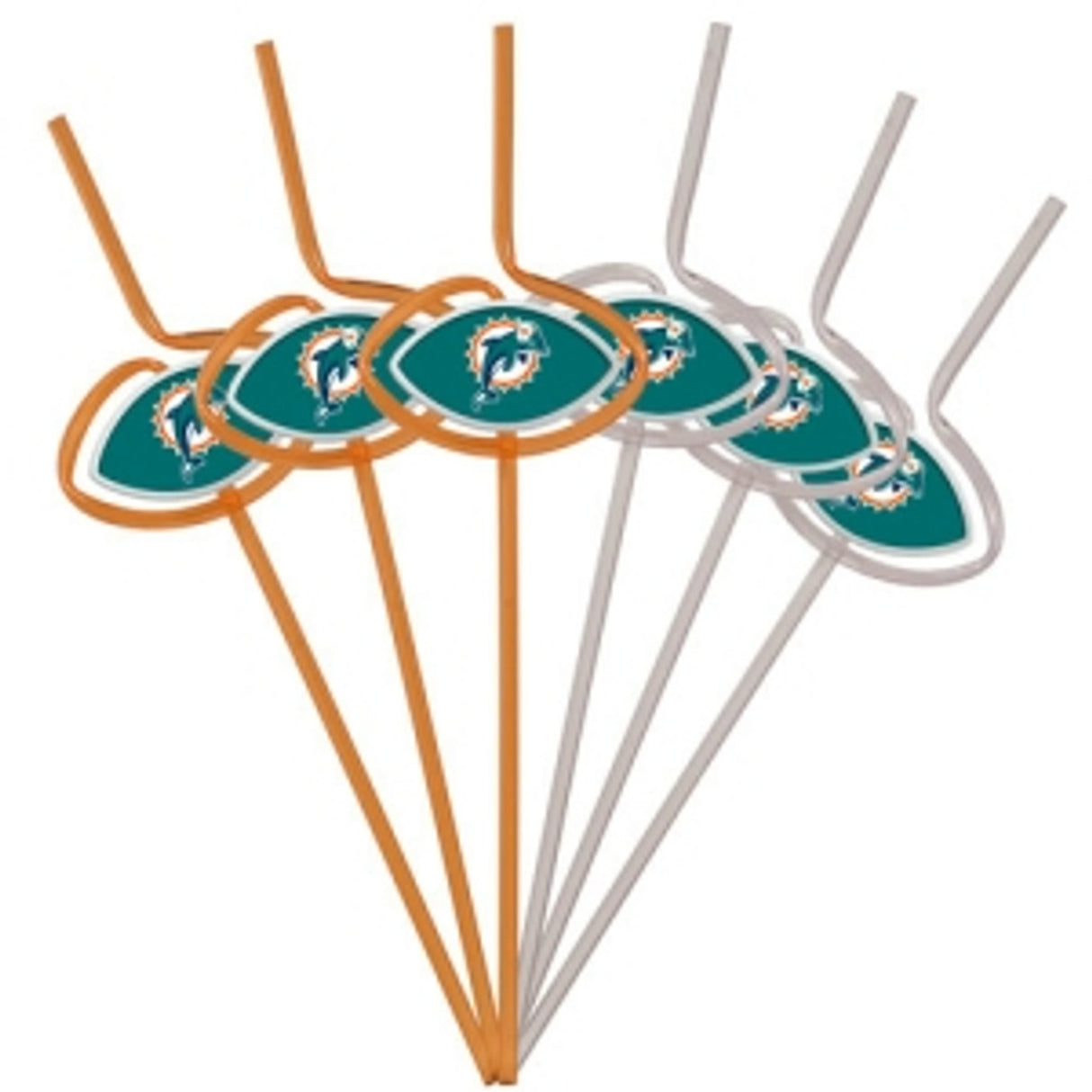 Pangea Brands Miami Dolphins Team Sipper Straws Fan Gear NFL Miami Dolphins