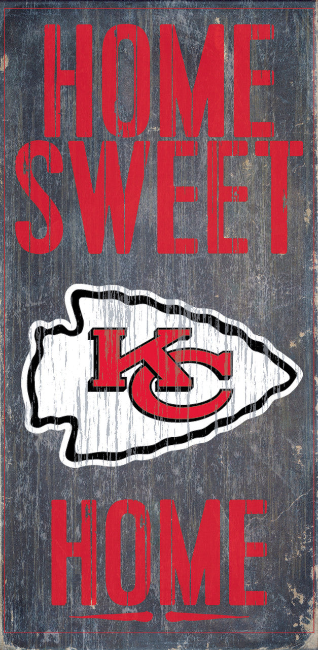 Fan Creations Kansas City Chiefs Home Sweet Home Wood Sign 6"x12" Fan Gear NFL Kansas City Chiefs