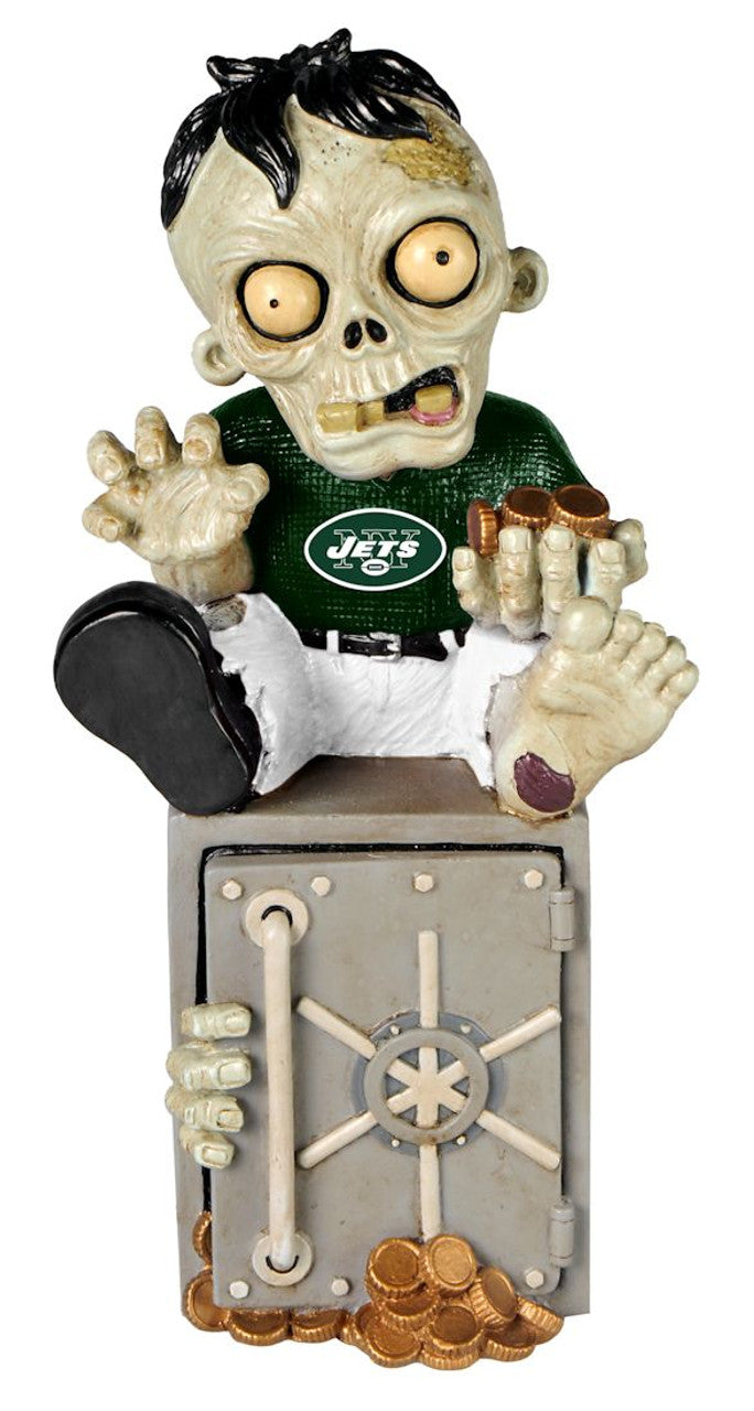 Forever Collectibles New York Jets Zombie Bank Figurine Fan Gear NFL New York Jets
