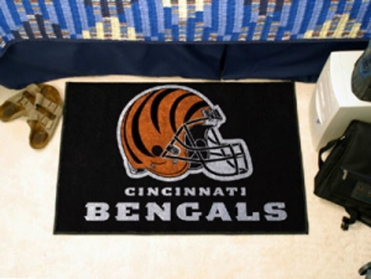 Fanmats Cincinnati Bengals Starter Style, Helmet Design Rug Fan Gear NFL Cincinnati Bengals