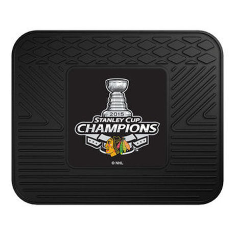Fanmats Chicago Blackhawks 2015 Stanley Cup Champion Heavy Duty Vinyl Rear Seat Car Mat Fan Gear NHL Chicago Blackhawks