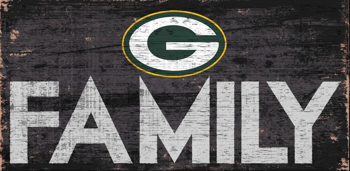 Fan Creations Green Bay Packers Family Design Wood Sign 12x6 Fan Gear NFL Green Bay Packers