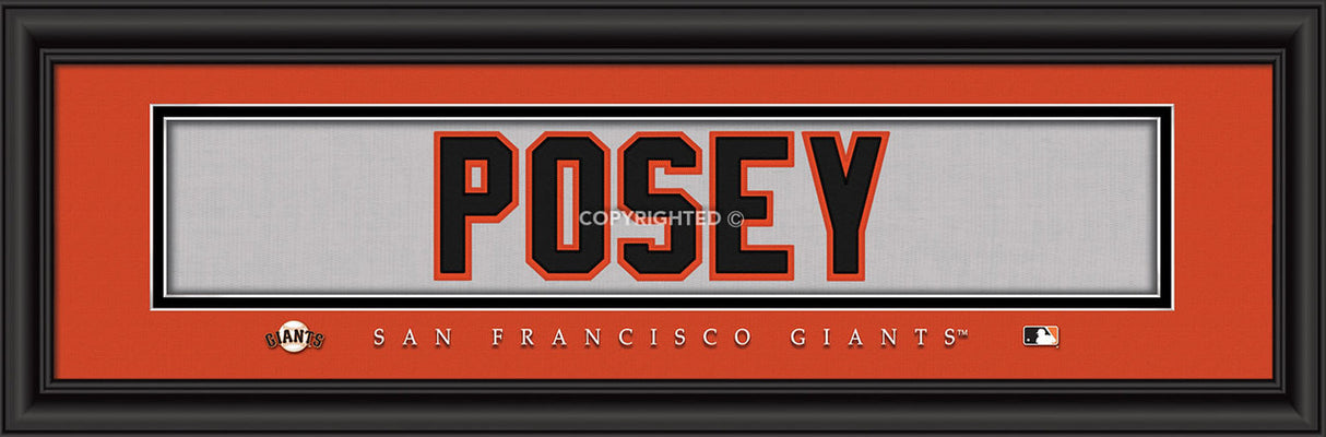 Prints Charming San Francisco Giants Buster Posey Signature Print 8"x24" Fan Gear MLB San Francisco Giants