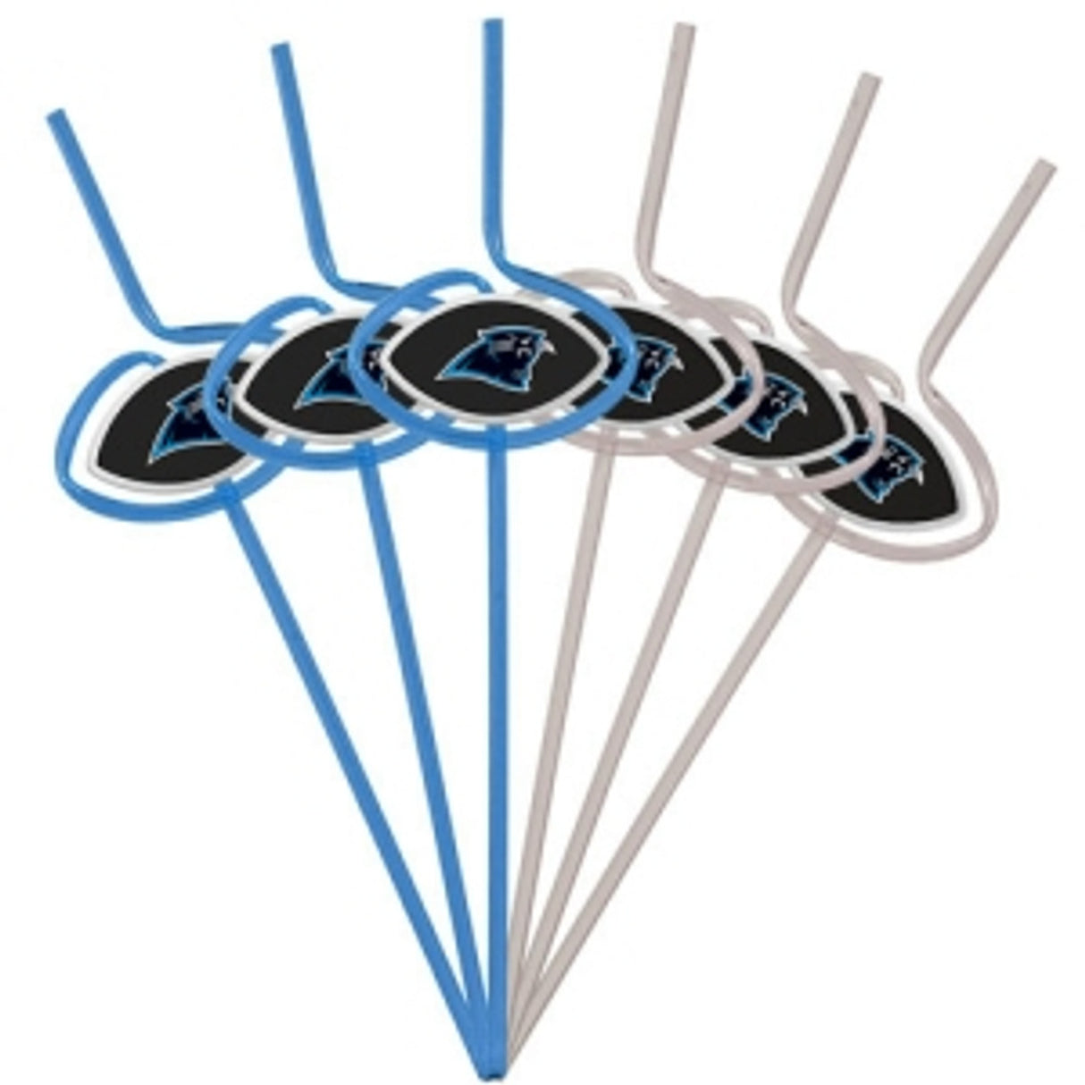 Pangea Brands Carolina Panthers Team Sipper Straws Fan Gear NFL Carolina Panthers
