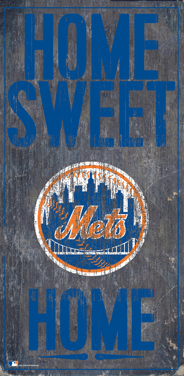 Fan Creations New York Mets Home Sweet Home Wood Sign 6x12 Fan Gear MLB New York Mets