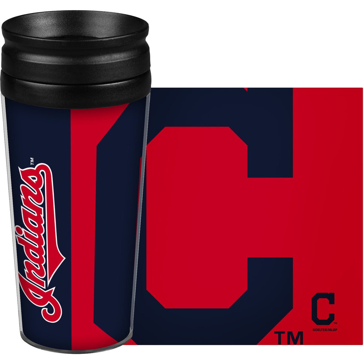 BOELTER Cleveland Indians 14oz Full Wrap Style Hype Design Travel Mug Fan Gear MLB Cleveland Indians