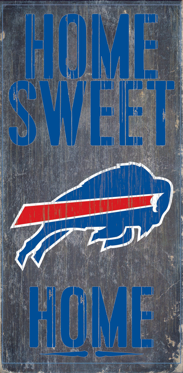 Fan Creations Buffalo Bills Home Sweet Home Wood Sign 6"x12" Fan Gear NFL Buffalo Bills