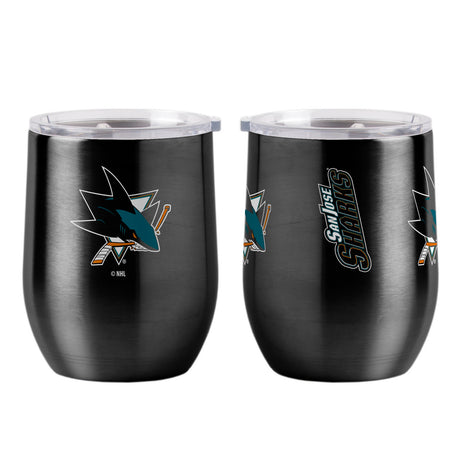 BOELTER San Jose Sharks 16oz Curved Beverage Ultra Travel Tumbler Fan Gear NHL San Jose Sharks