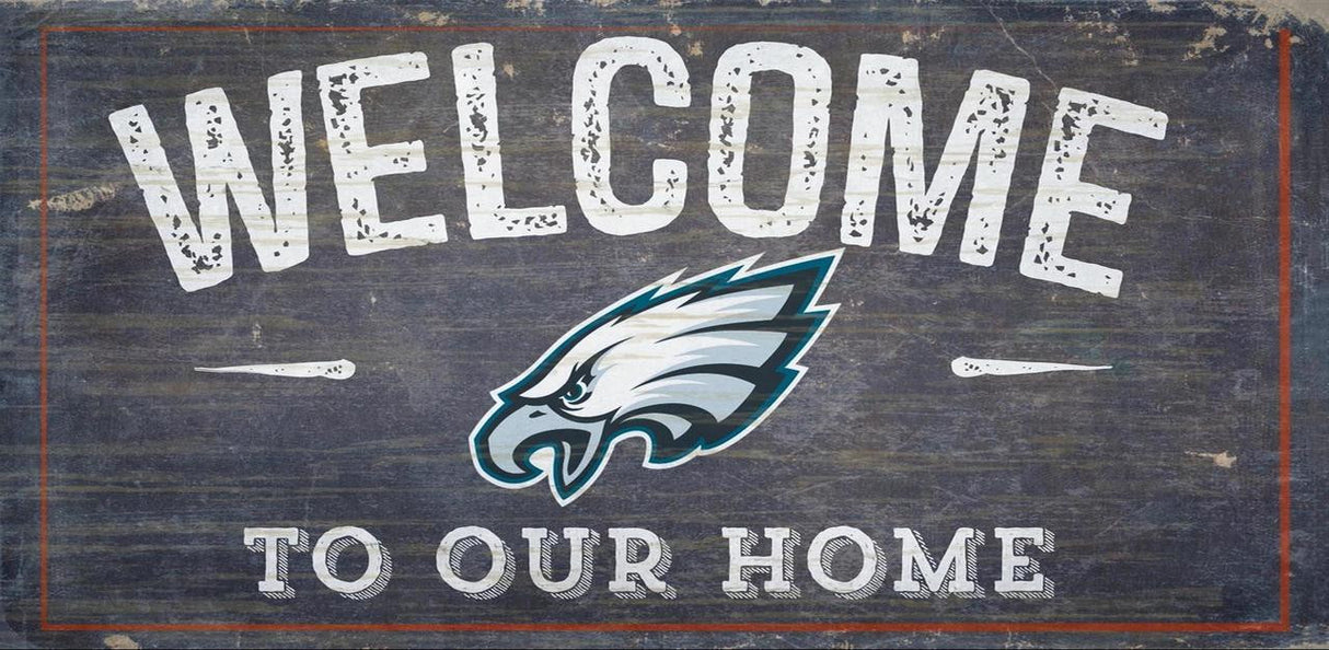 Fan Creations Philadelphia Eagles Welcome To Our Home Wood Sign 6x12 Fan Gear NFL Philadelphia Eagles