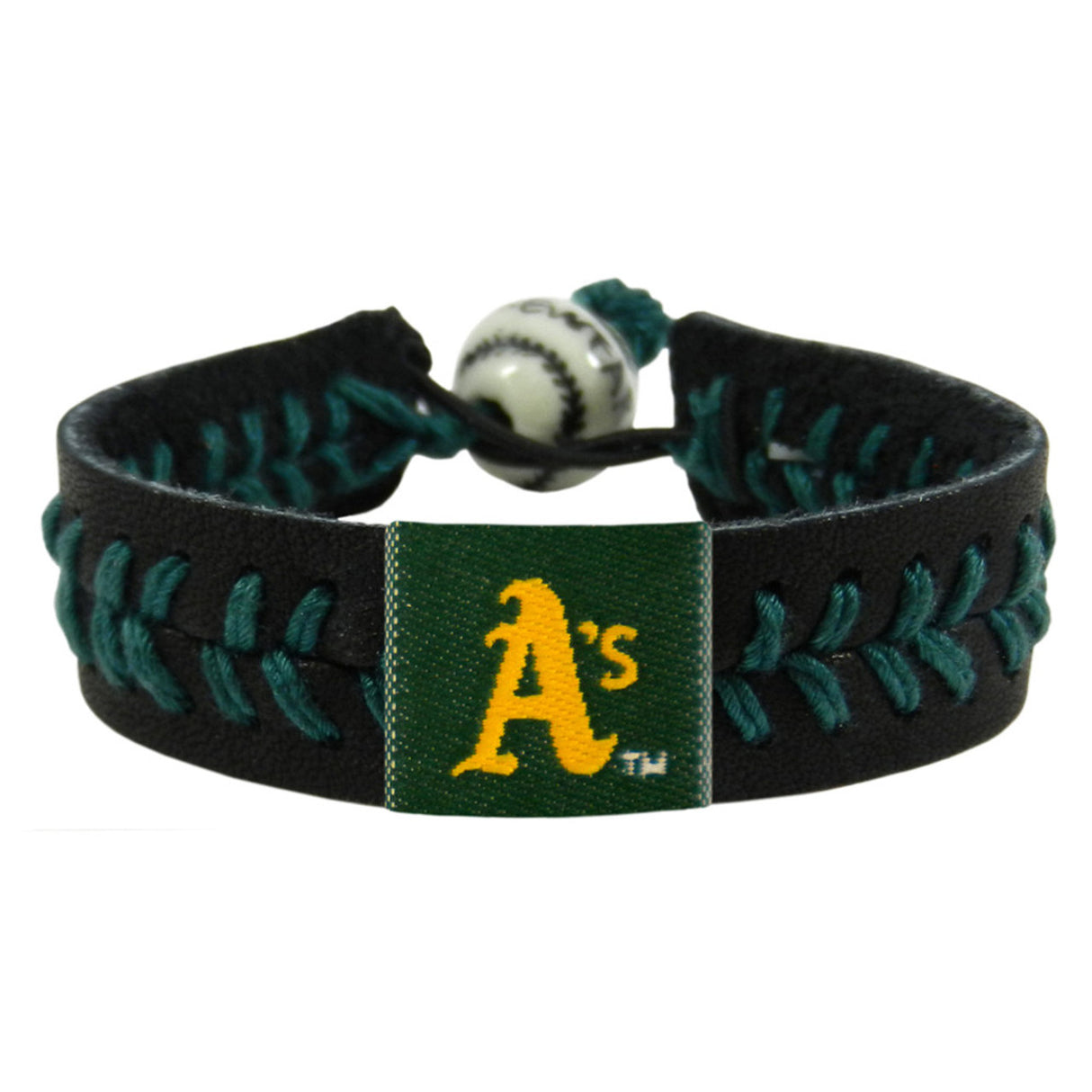 Gamewear Oakland Athletics Black Team Color Baseball Bracelet Fan Gear MLB Oakland Athletics