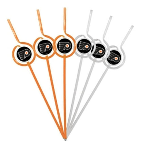 Pangea Brands Philadelphia Flyers Team Sipper Straws Fan Gear NHL Philadelphia Flyers