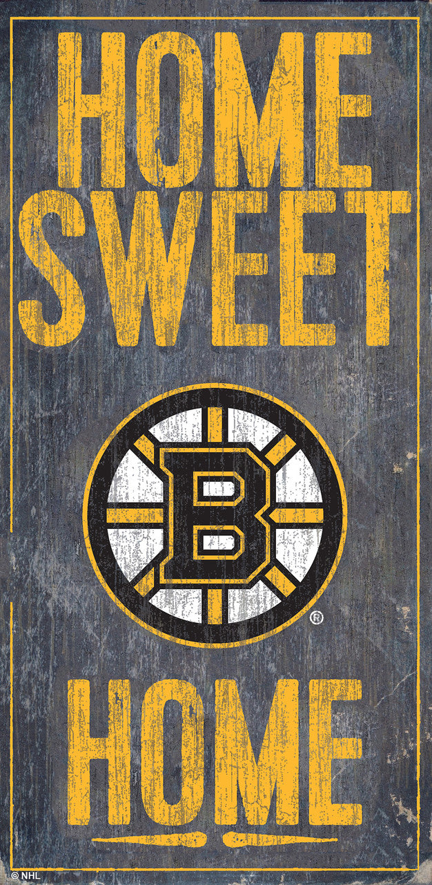 Fan Creations Boston Bruins Home Sweet Home Wood Sign 6x12 Fan Gear NHL Boston Bruins