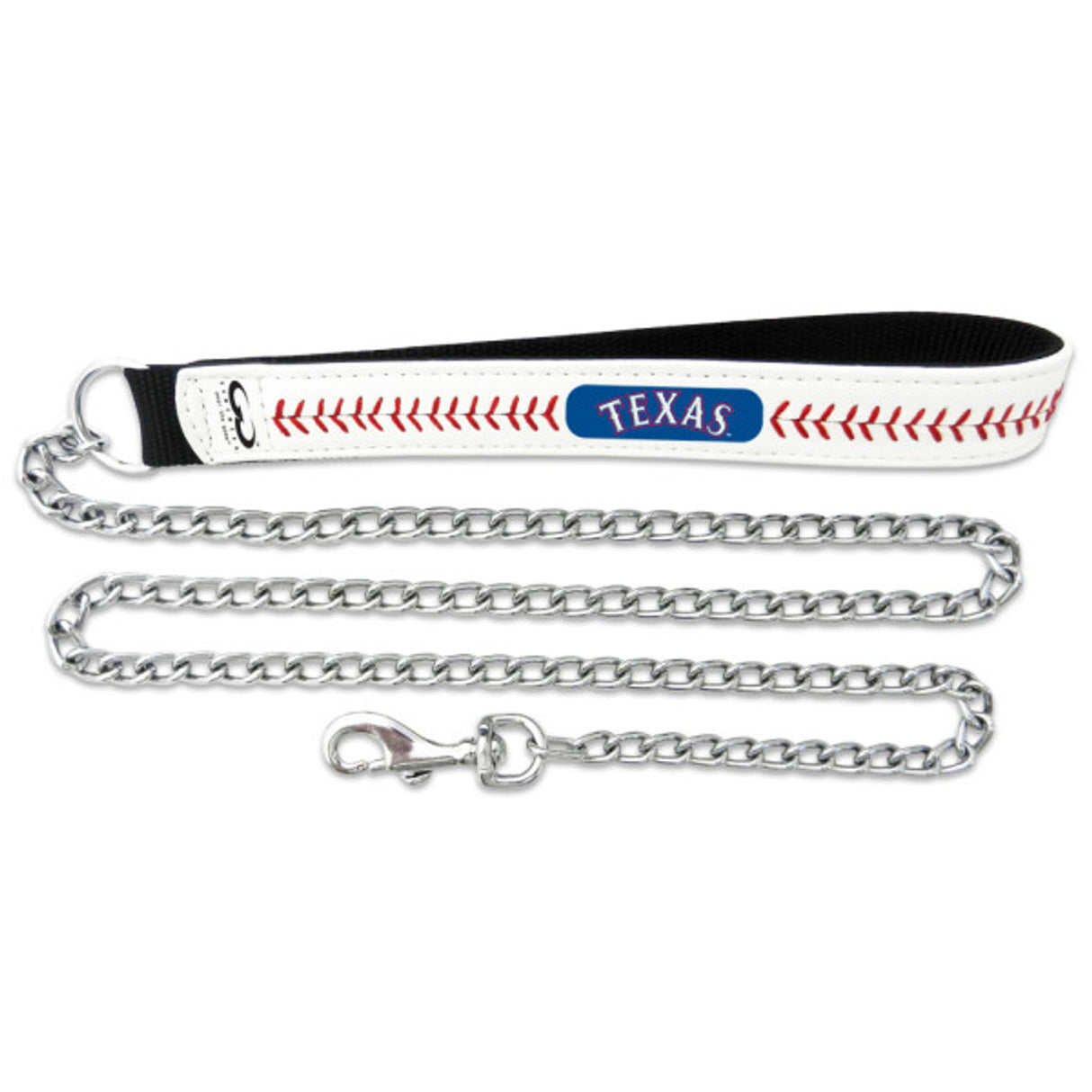 Gamewear Texas Rangers Leather Chain Baseball Pet Leash Size Large Fan Gear MLB Texas Rangers
