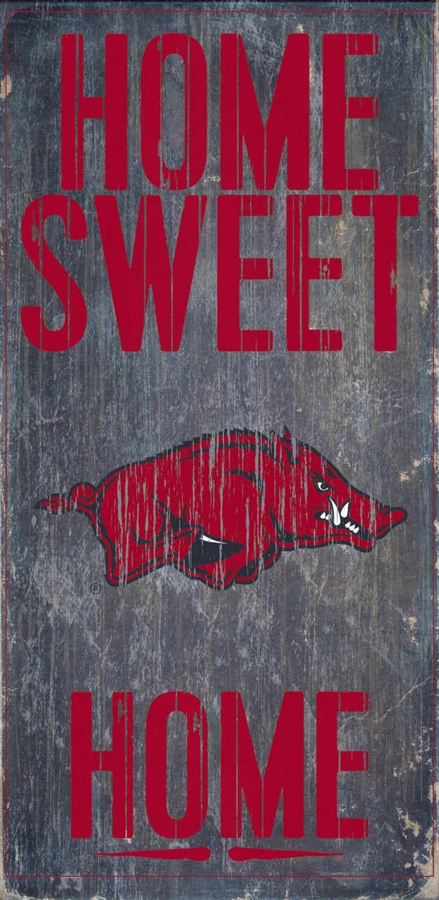 Fan Creations Arkansas Razorbacks Home Sweet Home Wood Sign 6"x12" Fan Gear NCAA Arkansas Razorbacks