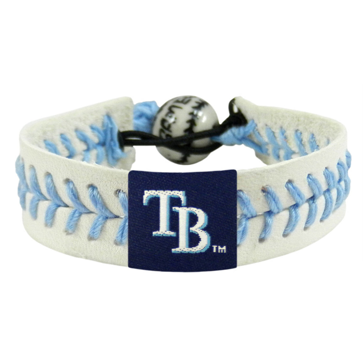 Gamewear Tampa Bay Rays Light Blue Genuine Baseball Bracelet Fan Gear MLB Tampa Bay Rays