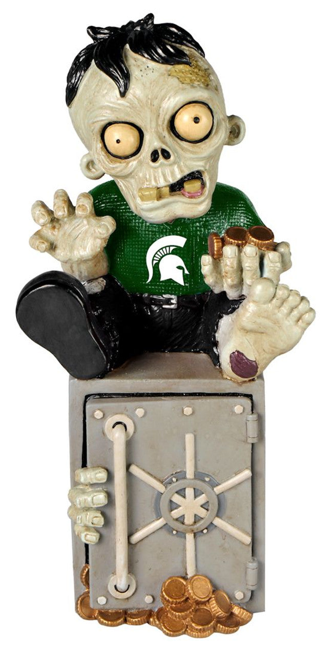 Forever Collectibles Michigan State Spartans Zombie Bank Figurine Fan Gear NCAA Michigan State Spartans