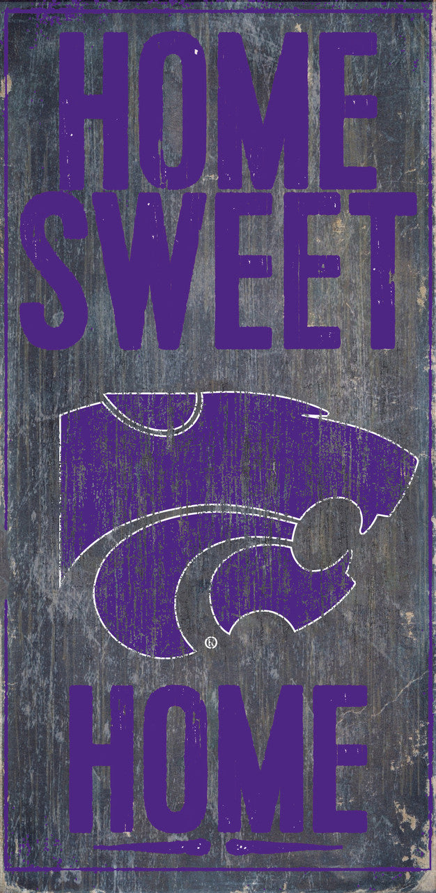 Fan Creations Kansas State Wildcats Home Sweet Home Wood Sign 6x12 Fan Gear NCAA Kansas State Wildcats