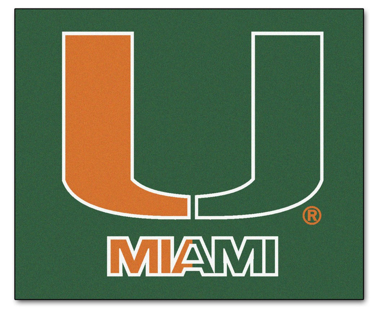 Fanmats Miami Hurricanes Tailgater, 'U' Design Area Rug Fan Gear NCAA Miami Hurricanes