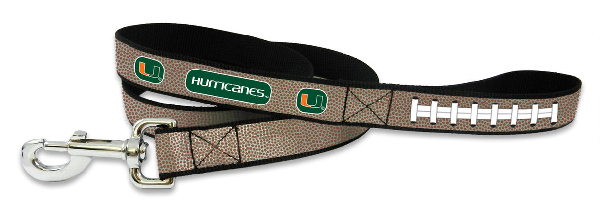 Gamewear Miami Hurricanes Reflective Football Pet Leash Size Small Fan Gear NCAA Miami Hurricanes