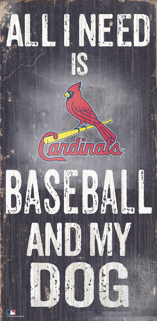 Fan Creations St. Louis Cardinals Baseball and Dog Wood Sign 6x12 Fan Gear MLB St. Louis Cardinals