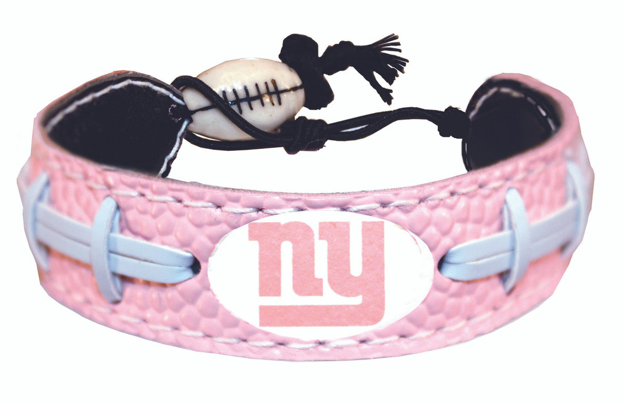 Gamewear New York Giants Pink Football Bracelet Fan Gear NFL New York Giants