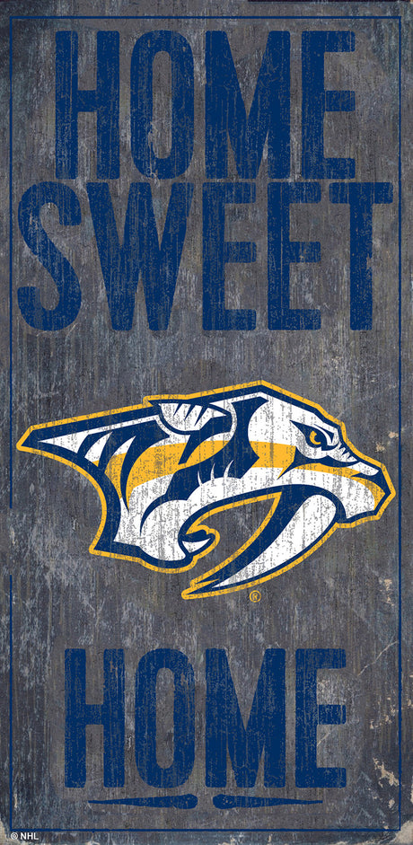 Fan Creations Nashville Predators Home Sweet Home Wood Sign 6x12 Fan Gear NHL Nashville Predators