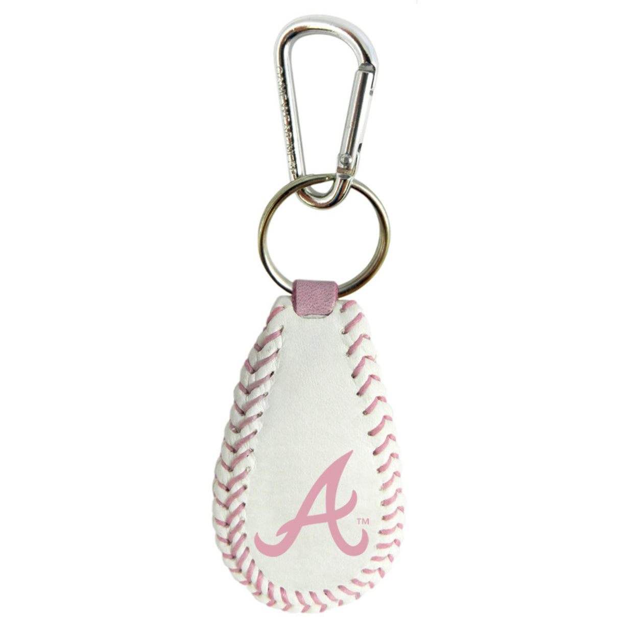 Gamewear Atlanta Braves Pink Baseball Keychain Fan Gear MLB Atlanta Braves