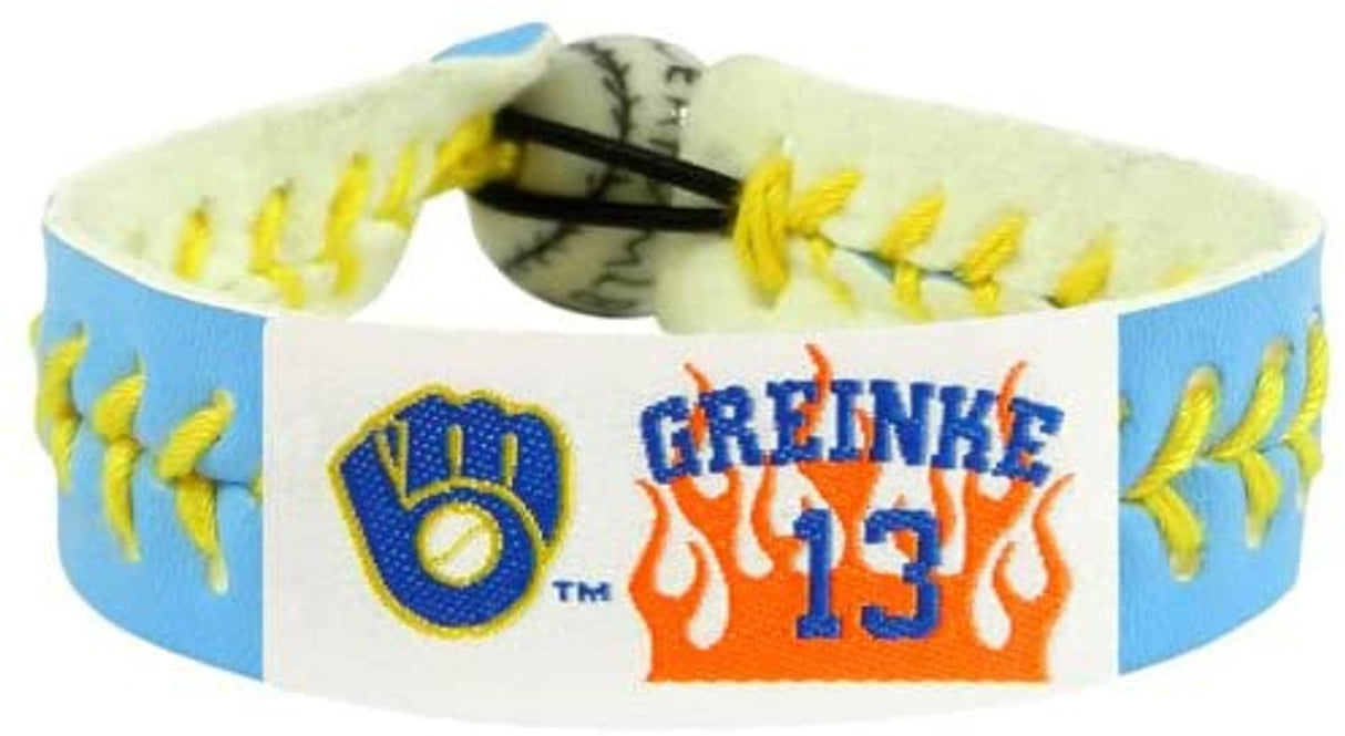 Gamewear Milwaukee Brewers Zack Greinke Team Color Baseball Bracelet Fan Gear MLB Milwaukee Brewers