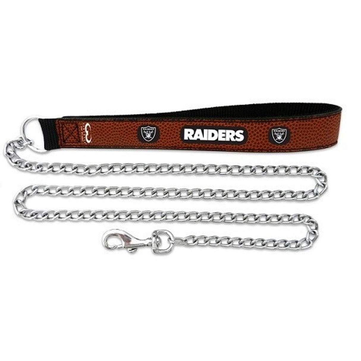 Gamewear Las Vegas Raiders Leather Chain Football Pet Leash Size Large Fan Gear NFL Las Vegas Raiders