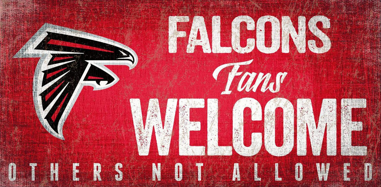 Fan Creations Atlanta Falcons Fans Welcome Wood Sign 12x6 Fan Gear NFL Atlanta Falcons