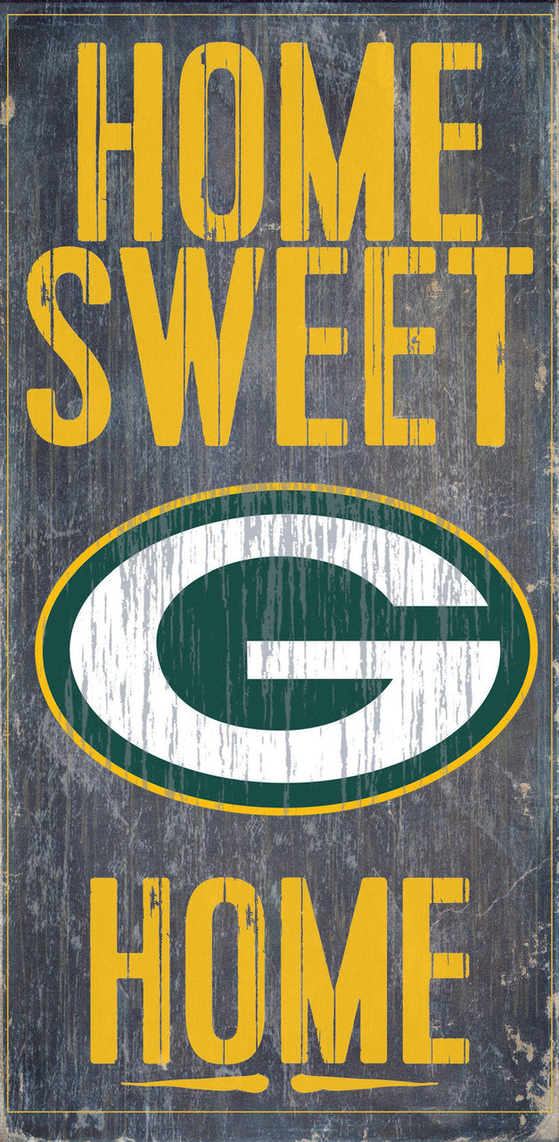 Fan Creations Green Bay Packers Home Sweet Home Sign Wood 6"x12" Fan Gear NFL Green Bay Packers