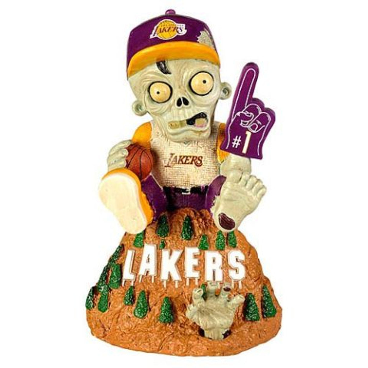Forever Collectibles Los Angeles Lakers Zombie On Logo Figurine Fan Gear NBA Los Angeles Lakers