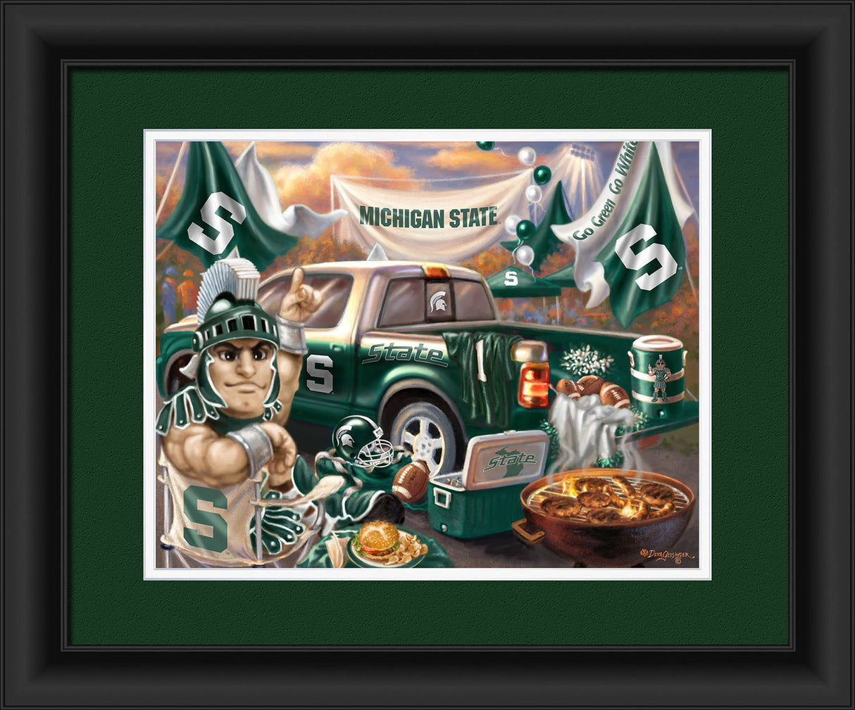 Prints Charming Michigan State Spartans Tailgate Print 15"x18" Fan Gear NCAA Michigan State Spartans