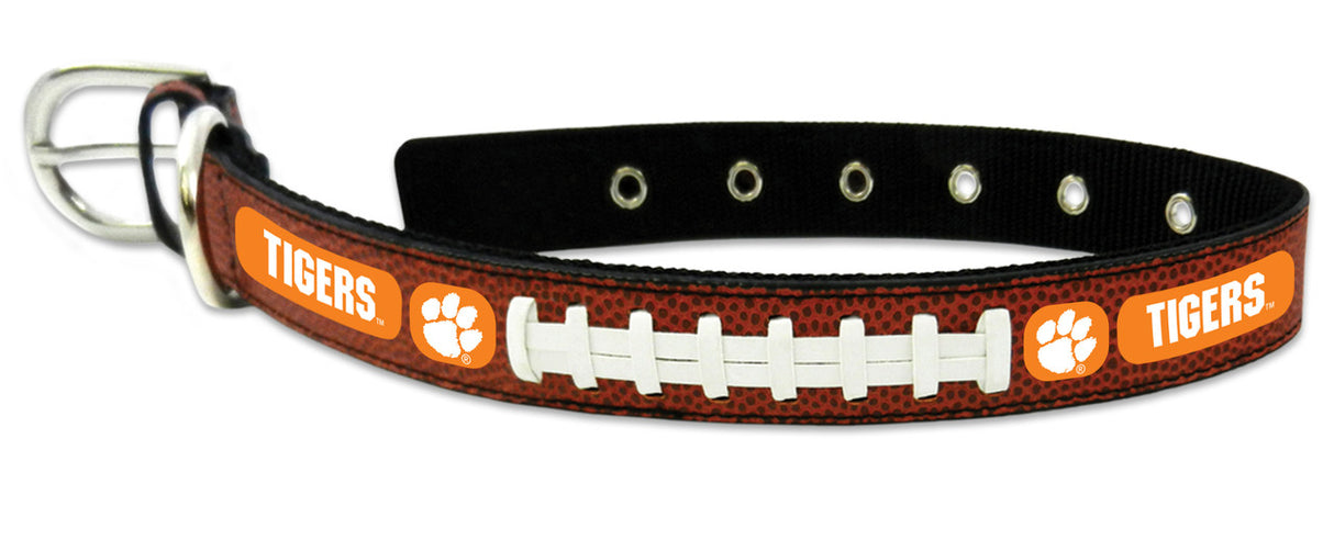 Gamewear Clemson Tigers Leather Classic Football Pet Collar Size Medium Fan Gear NCAA Clemson Tigers