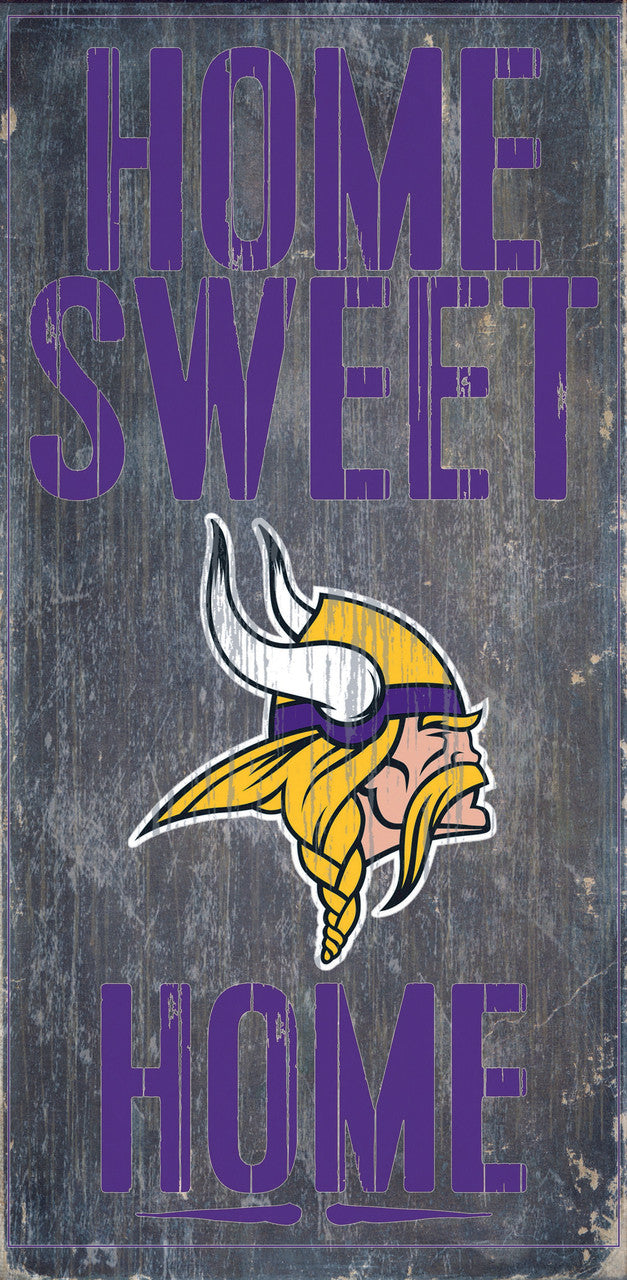 Fan Creations Minnesota Vikings Home Sweet Home Wood Sign 6"x12" Fan Gear NFL Minnesota Vikings