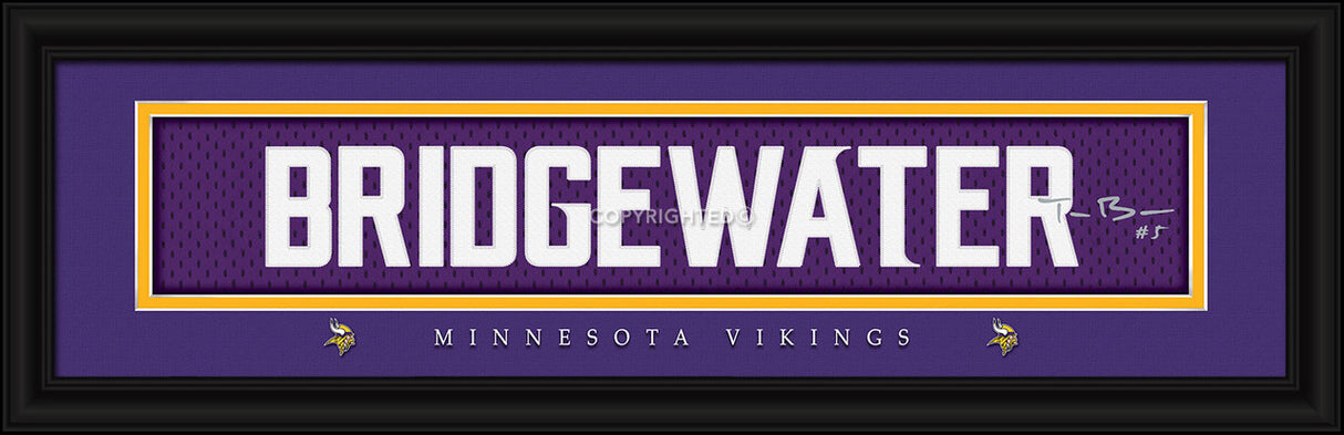 Prints Charming Minnesota Vikings Teddy Bridgewater Signature Style Print 8x24 Fan Gear NFL Minnesota Vikings