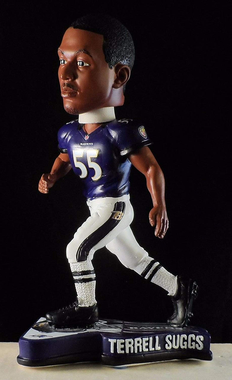 Forever Collectibles Baltimore Ravens Terrell Suggs Pennant Base Bobblehead Fan Gear NFL Baltimore Ravens
