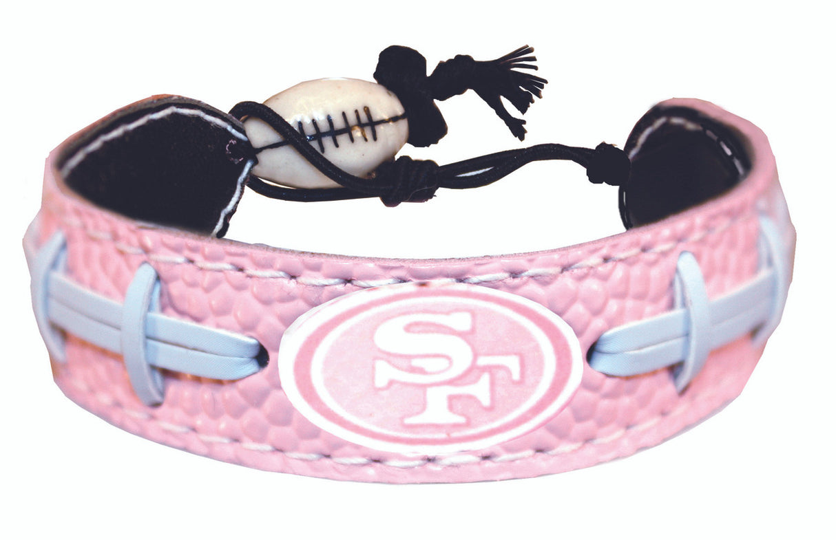 Gamewear San Francisco 49ers Pink Football Bracelet Fan Gear NFL San Francisco 49ers