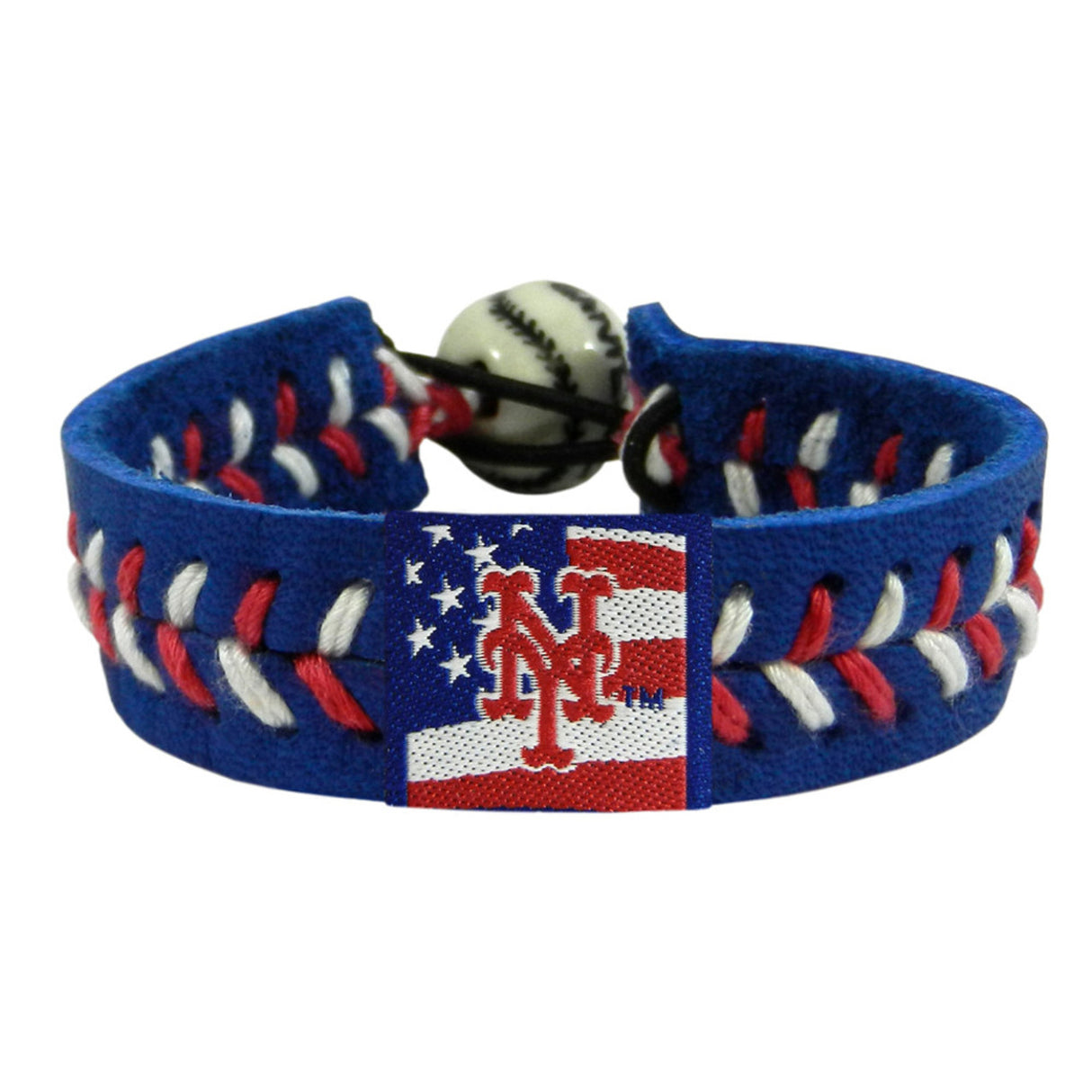 Gamewear New York Mets Team Color Stars and Stripes Baseball Bracelet Fan Gear MLB New York Mets