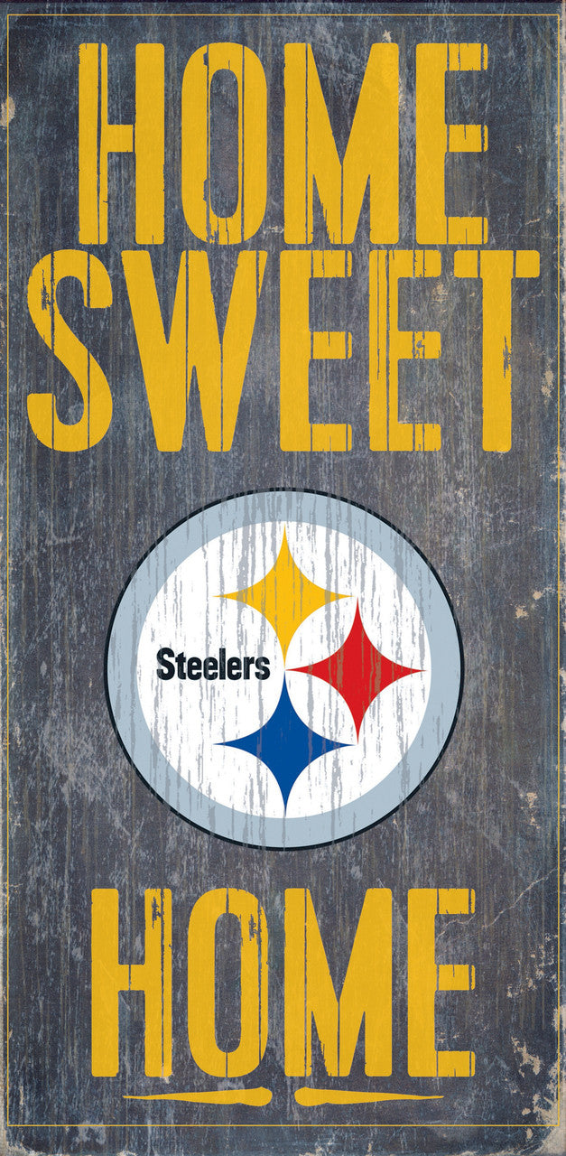 Fan Creations Pittsburgh Steelers Home Sweet Home Wood Sign 6"x12" Fan Gear NFL Pittsburgh Steelers