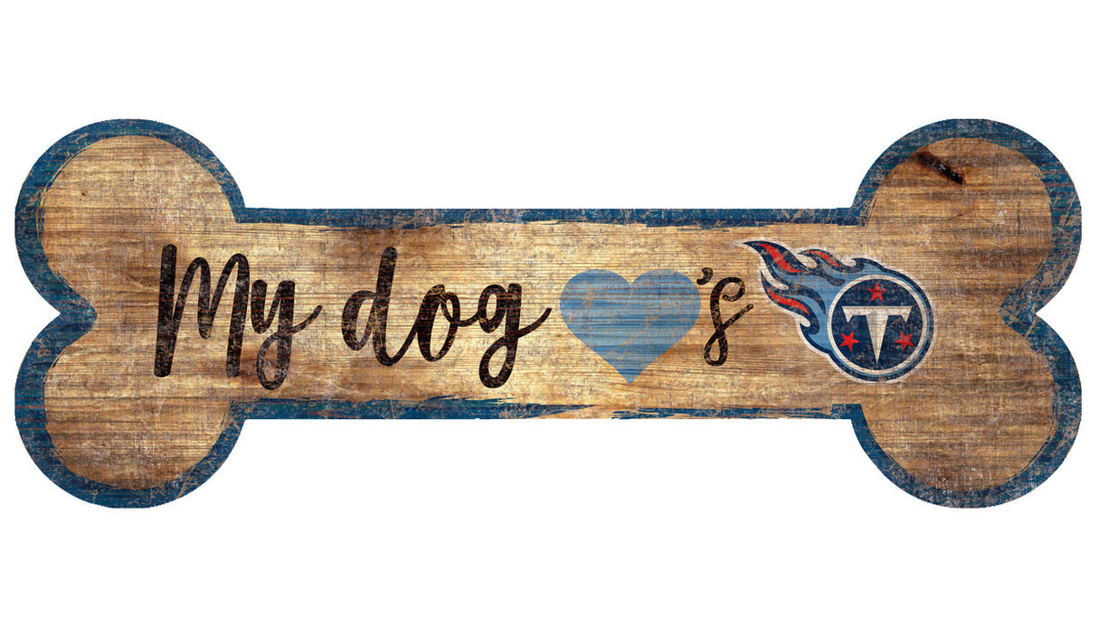 Fan Creations Tennessee Titans Dog Bone Shape Wood Sign 6x12 Fan Gear NFL Tennessee Titans