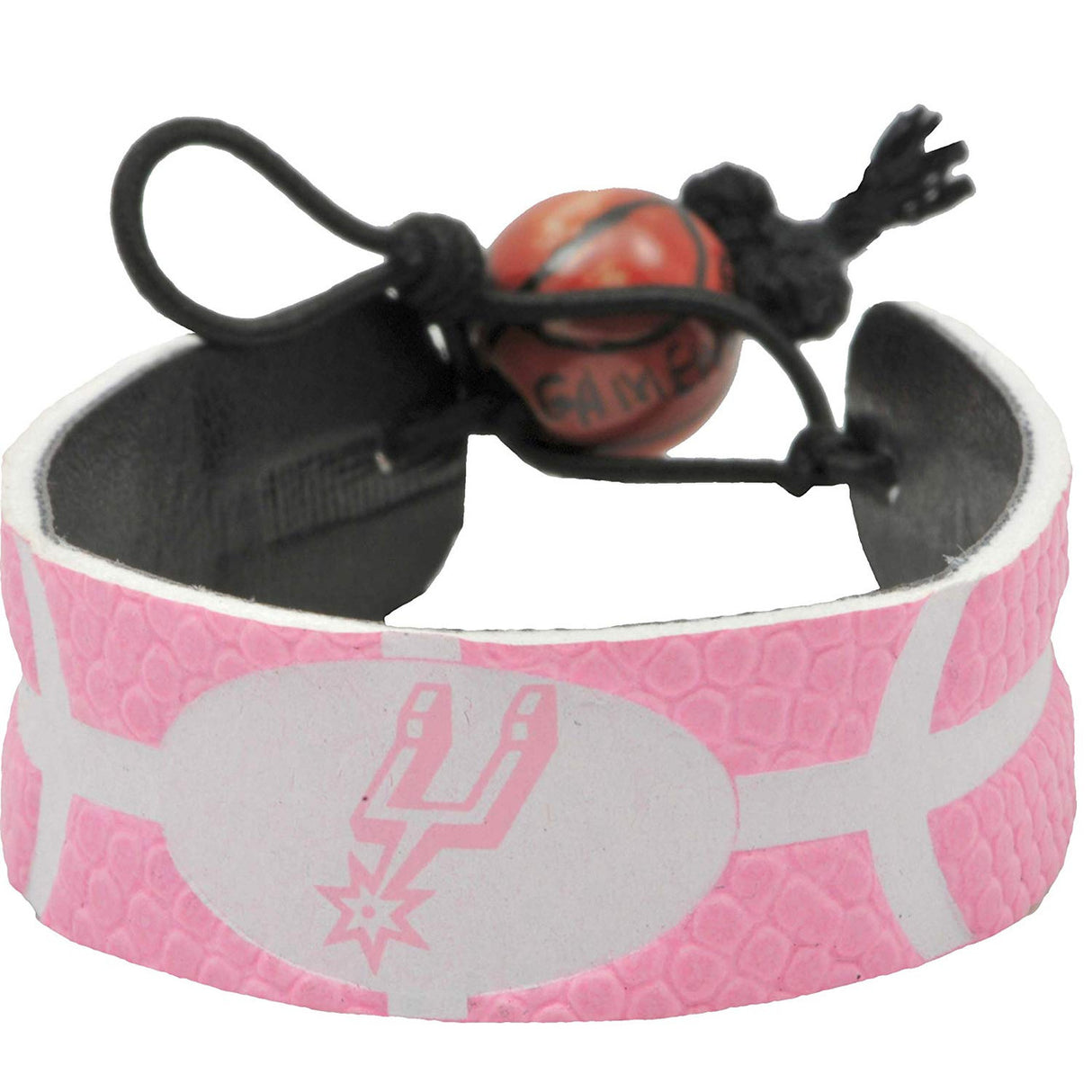 Gamewear San Antonio Spurs Pink Basketball Bracelet Fan Gear NBA San Antonio Spurs