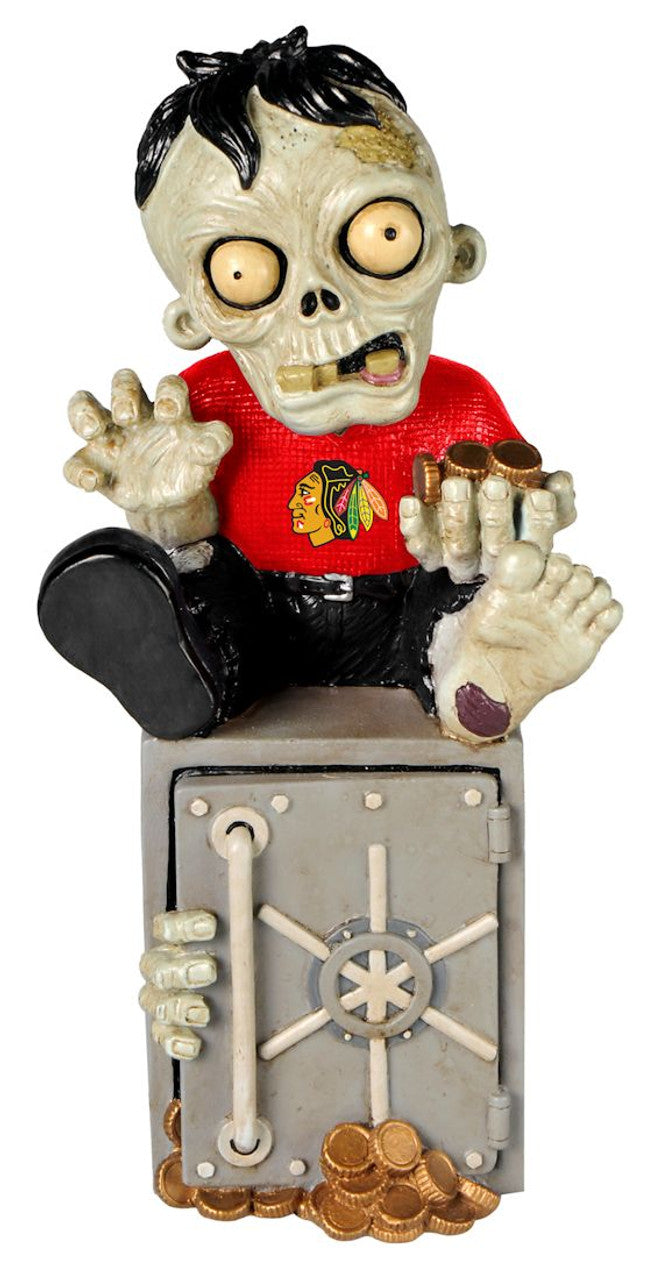 Forever Collectibles Chicago Blackhawks Zombie Bank Figurine Fan Gear NHL Chicago Blackhawks