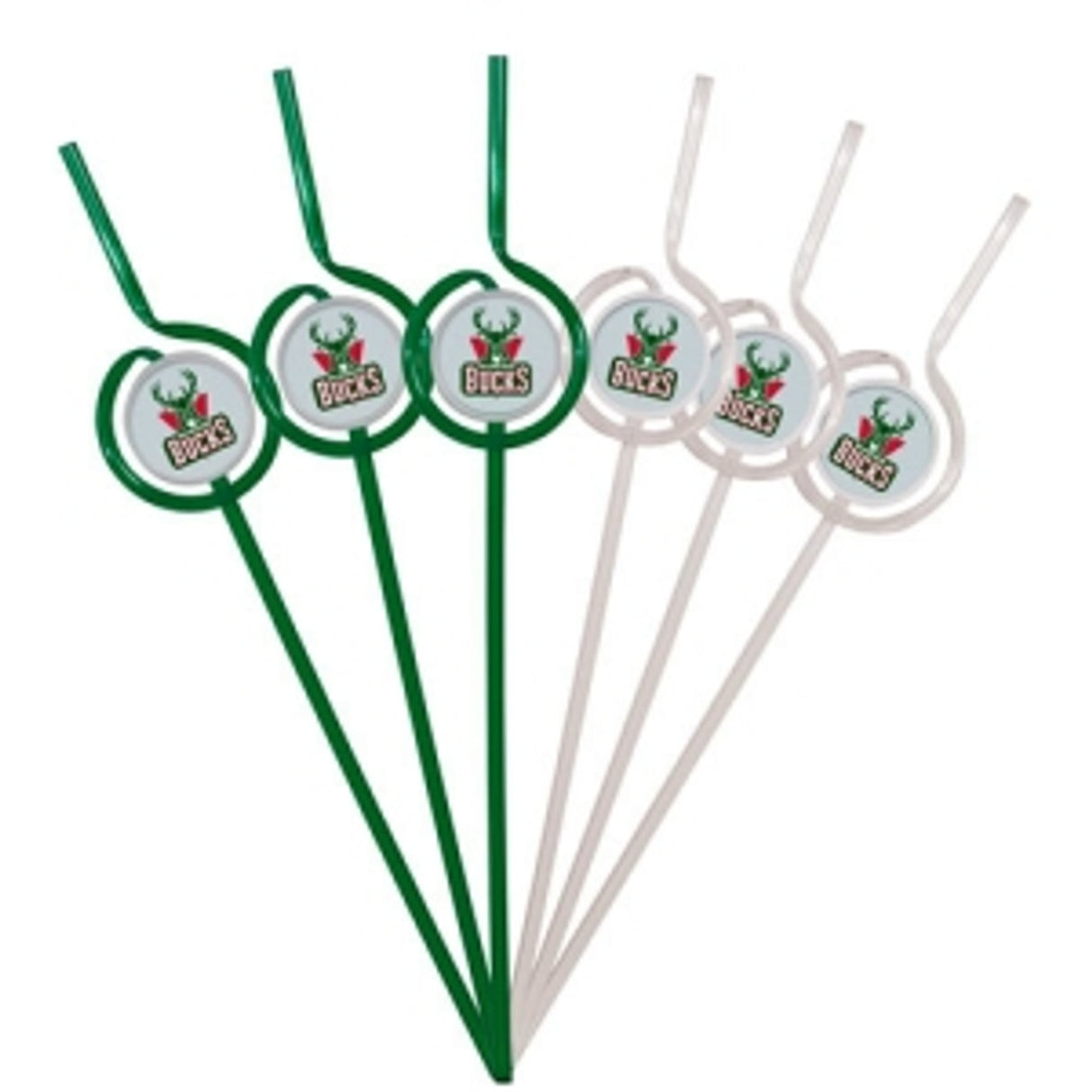 Pangea Brands Milwaukee Bucks Team Sipper Straws Fan Gear NBA Milwaukee Bucks