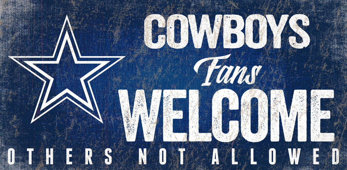 Fan Creations Dallas Cowboys Fans Welcome Wood Sign 12x6 Fan Gear NFL Dallas Cowboys