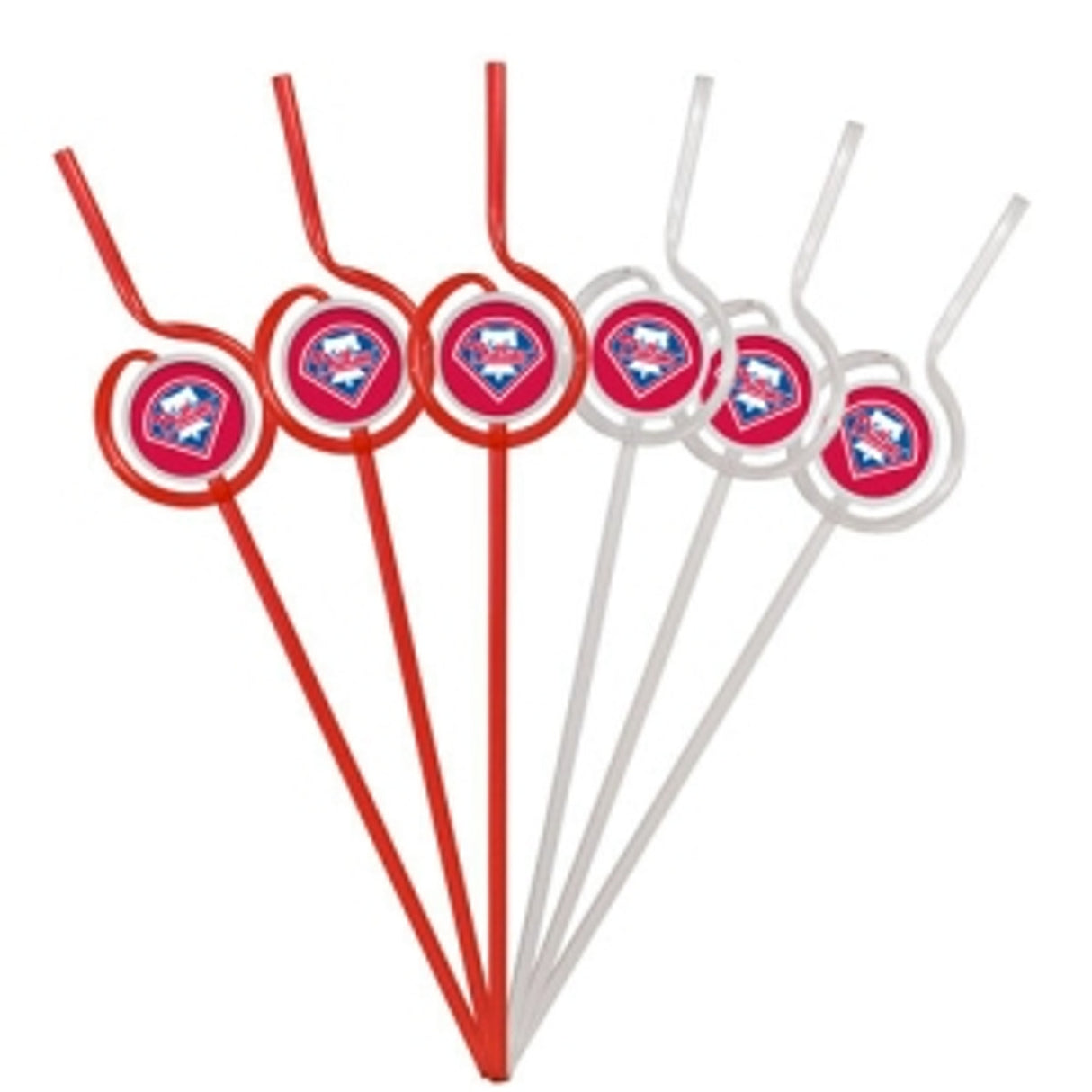 Pangea Brands Philadelphia Phillies Team Sipper Straws Fan Gear MLB Philadelphia Phillies