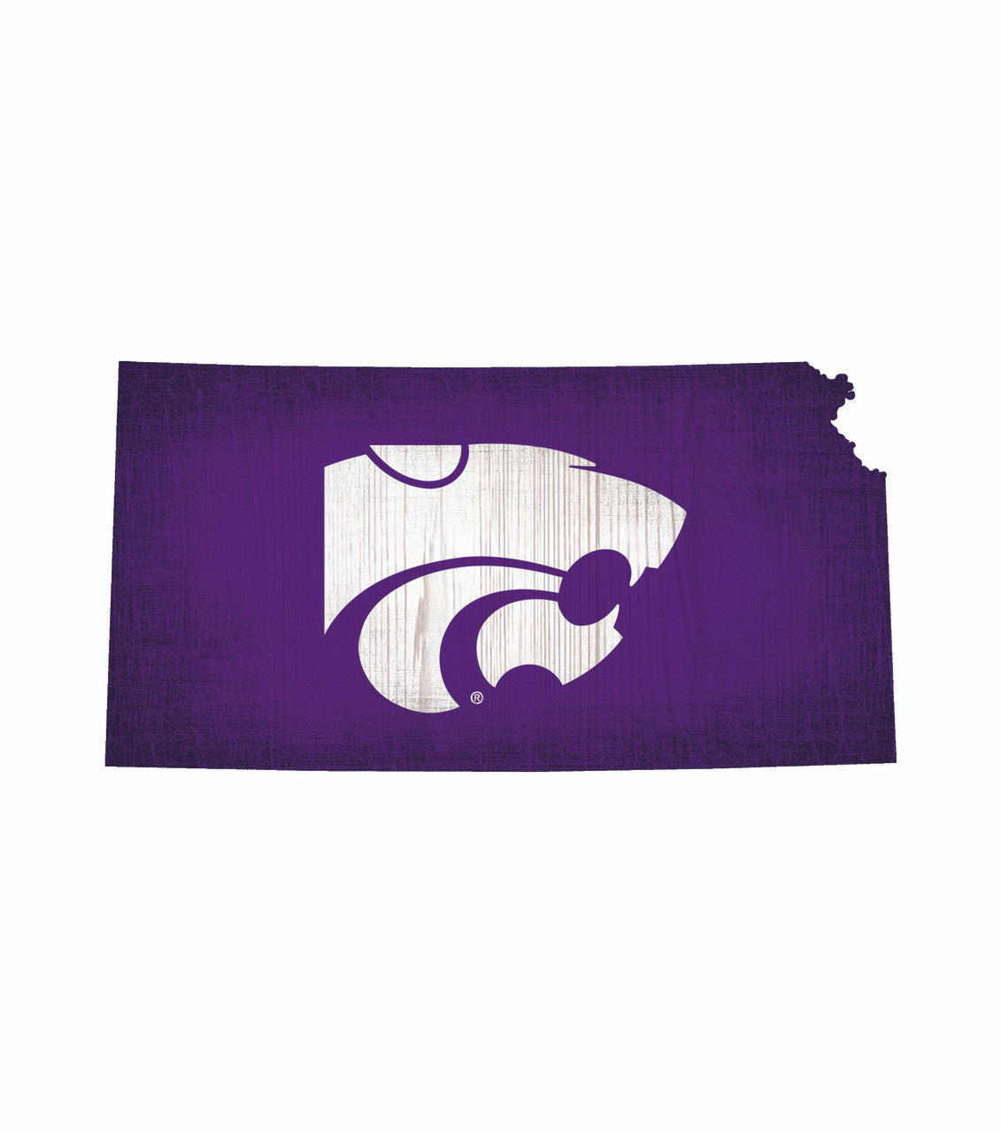 Fan Creations Kansas State Wildcats 12 Inch Team Color State Shape Wood Sign Fan Gear NCAA Kansas State Wildcats