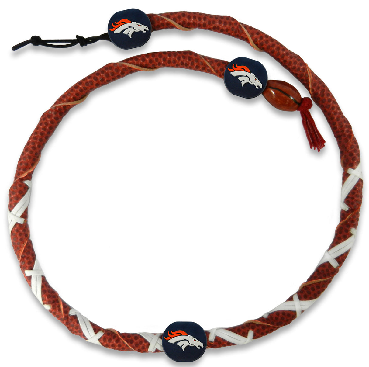 Gamewear Denver Broncos Spiral Football Necklace Fan Gear NFL Denver Broncos